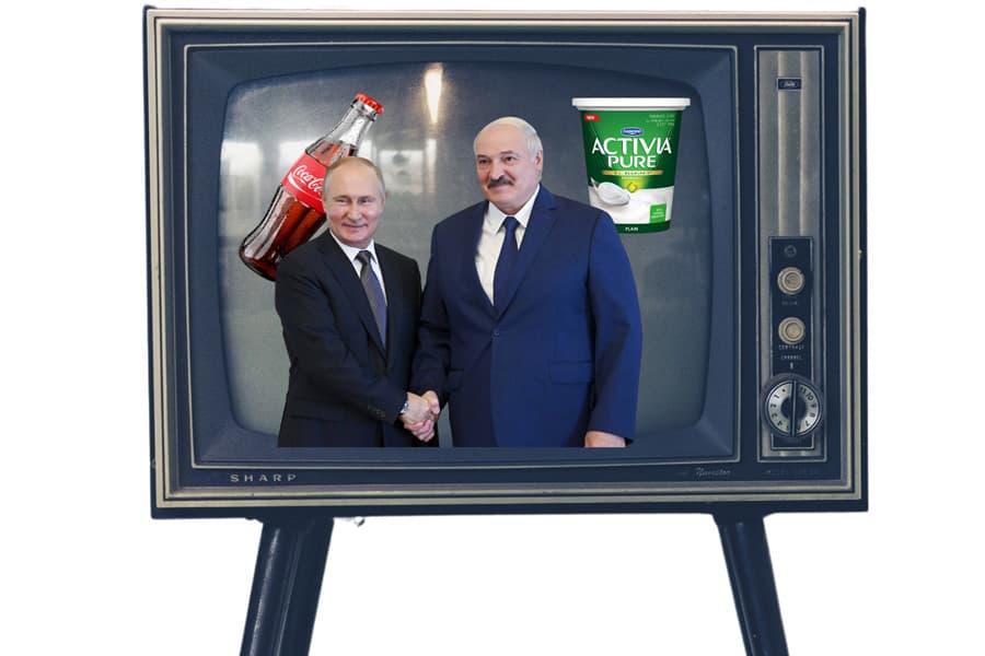 Several Western companies continue to finance state television in Russia and Belarus