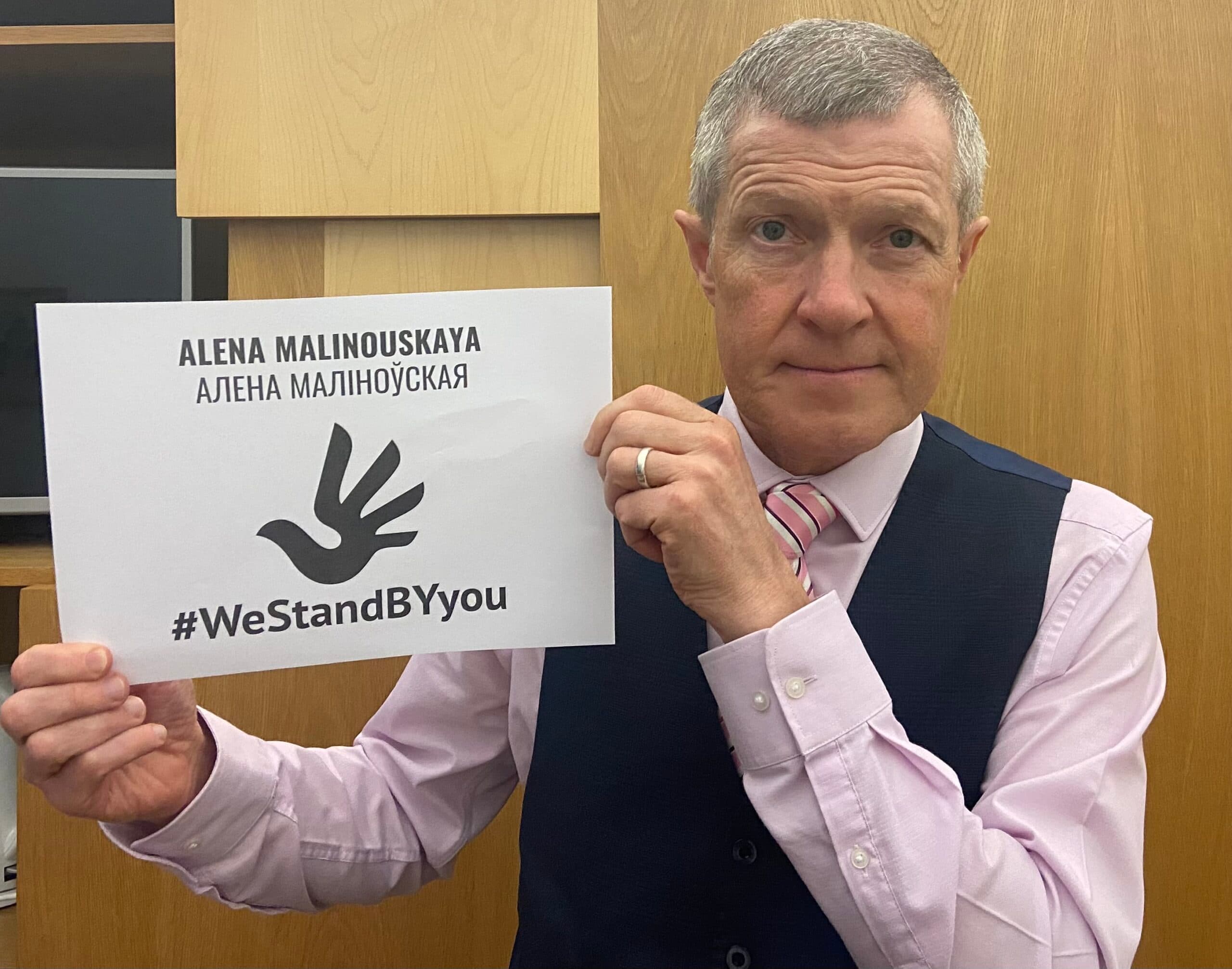 Members of Parliament from Scotland, the Netherlands and Ireland take on the godparenthood for Alena Malinouskaya, Andrei Herasimovich and Tsikhan Osipau